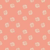 vita små blad silhuetter sömlösa söta mönster. botanisk stil bakgrund med rosa pastell bakgrund. vektor