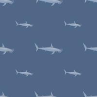 Hammerhai nahtlose Muster im skandinavischen Stil. Meerestiere Hintergrund. vektorillustration für kinder lustiges textil. vektor