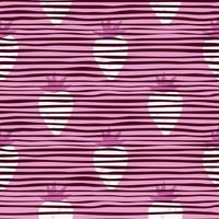 kreativa jordgubbar sömlösa mönster på linjer bakgrund. abstrakt jordgubbs tapeter. vektor