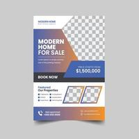 fastighets flygblad designmall. modernt hem till salu flyer design print vektor