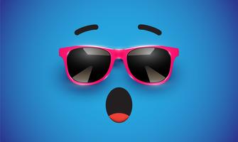 Hoher detiled bunter Emoticon mit Sonnenbrille, Vektorillustration vektor