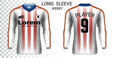 Langärmlige Fußballtrikott-shirts Modellschablone, Grafikdesign für Fußballuniformen. vektor