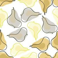slumpmässigt sömlöst mönster med beige och blå ekologiska päronsilhuetter. isolerat tryck. organiska former. vektor