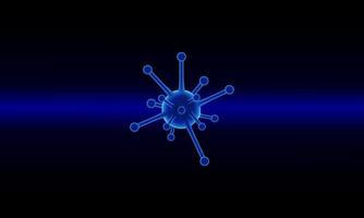 vektor av coronavirus 2019 och virusbakgrund med blått ljus.