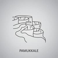 pamukkale i Turkiet, denizli. berömt turkiskt landmärke och resmål pamukkale vektor