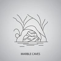 marmor grottor ikon på grå bakgrund. chile, chile chico. linje ikon vektor