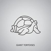Riesenschildkröten-Symbol auf grauem Hintergrund. Ecuador, Galapagos-Inseln. Liniensymbol vektor