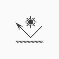 Wärmereflektor-Symbol. Schutz vor Sonnenstrahlen. Hitzebeständiges Material. Vektor
