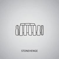 Stonehenge-Symbol auf grauem Hintergrund. England, Wiltshire. Liniensymbol vektor