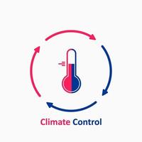 Kühl- und Heizsystem. Thermometer-Symbol. Klimaservice. Symbol für die Klimatisierung. Vektor