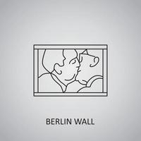 Berliner Mauer-Symbol auf grauem Hintergrund. deutschland, berlin. Liniensymbol vektor