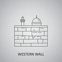 Westmauer in Israel, Jerusalem. alte Stadt vektor