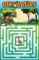 Puzzle-Vorlage mit Dinosaurier-Thema vektor