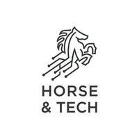 Tech Pferd Linie Kunst Symbol Logo Vektor Illustration