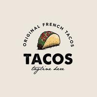 tacos logotyp premium vektor