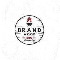 Grill-Logo-Vorlage mit Flamme vektor