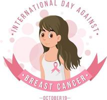 internationella dagen mot bröstcancerflagga vektor