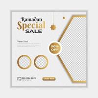 ramadan försäljning banner sociala medier post mall med bakgrund vektor