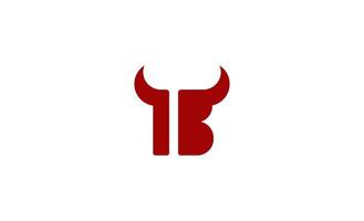 bokstaven b bull logotyp design vektorillustration vektor