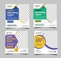 Post-Design-Vorlage für digitales Marketing und Corporate Social Media vektor