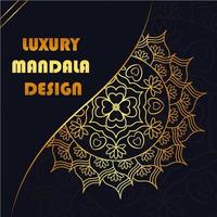Luxus-Mandala-Hintergrund mit goldenem Arabeskenmuster. verzierung elegante einladungshochzeitskarte, einladen, hintergrundabdeckungsfahne, luxusmandala vektor