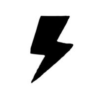 Blitzsymbol im handgezeichneten Stil isoliert auf weißem Hintergrund. vektor