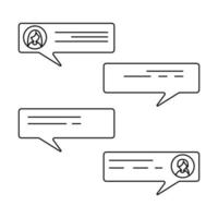 kontur tal ikonuppsättning. dialog, chatt, kommunikation. chattsymbol. vektor