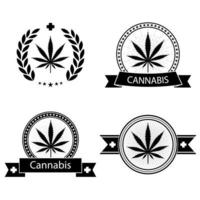 medizinische Marihuanatherapie, legale Hanfpflanze und Drogenpflanzen. vektor