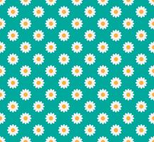 Nahtloses Muster der Gänseblümchenblume auf einem grünen Pastellhintergrund - Vector Illustration