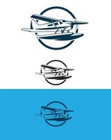 Wasserflugzeug-Logo-Set vektor