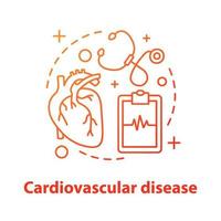 Symbol für das Konzept der Herz-Kreislauf-Erkrankung. Kardiologie Idee dünne Linie Abbildung. Gesundheitspflege. Vektor isolierte Umrisszeichnung