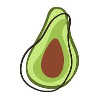 hand gezeichnete avocado lokalisiert. vektor