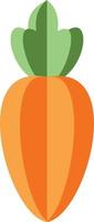 orangefarbenes Karottensymbol wie gefaltetes Papier mit etwas Grün .eps vektor