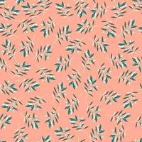 Nahtloses Muster mit geometrischen Zweigblättern im Retro-Stil. Sommer tropisches Blatt. vektor