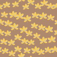 slumpmässiga gula scheffler blommor silhuetter seamless mönster. beige bakgrund. enkelt blommönster. vektor