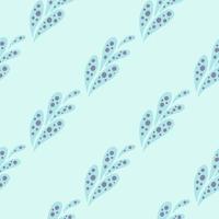 minimalistische pastellfarbenes nahtloses muster mit blau gefärbtem gurkenornament. Paisley-Hintergrund. vektor