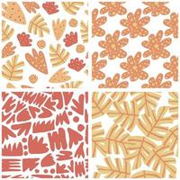 Reihe von modernen abstrakten Blättern nahtloses Muster. vektor