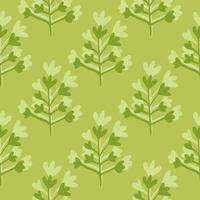 sömlösa blommönster med grensilhuetter i gröna och olivfärgade toner. dekorativ enkel bakgrund. vektor