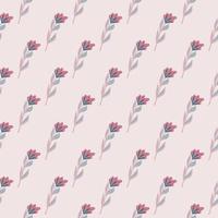 handritad sömlös blommönster med doodle blommor element. bleka pastelltoner. rosa och lila färger. vektor