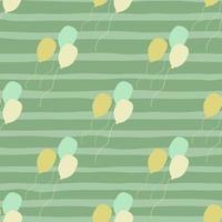 Ballon Musterdesign auf grünen Streifen Hintergrund im Vintage-Stil. Luftballons endlose Tapete. vektor