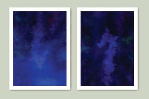 handgemalter dunkelblauer aquarellhintergrund für poster, banner, wandkunst, einladungskarte vektor
