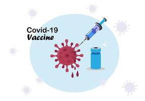 die erfindung des impfstoffs zur abtötung des coronavirus covid-19 vector illustration white background