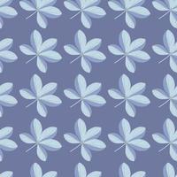 blomma naturen sömlösa mönster med blå färgade doodle scheffler blommor prydnad. doodle bakgrund. vektor