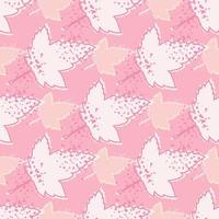 kreative Ahornblätter nahtloses Muster auf rosa Hintergrund. herbstblatttapete. vektor