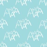 Nahtloses Muster mit Bergen auf hellblauem Hintergrund. White Peak Rock endlose Tapete vektor