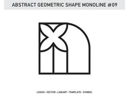 geometrischer Monoline-Form-Fliesen-Design abstrakter dekorativer Vektor kostenlos