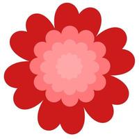 enkel platt rita röd blomma. vektor