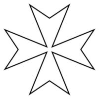 Malteserkreuz Symbol Farbe schwarz Abbildung: Flat Style simple Image vektor