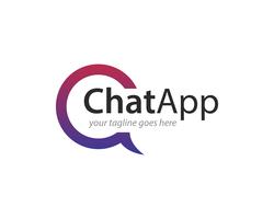 chat app logo ikon vektor