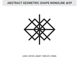 geometrischer Monoline-Form-Fliesen-Design abstrakter dekorativer Vektor kostenlos